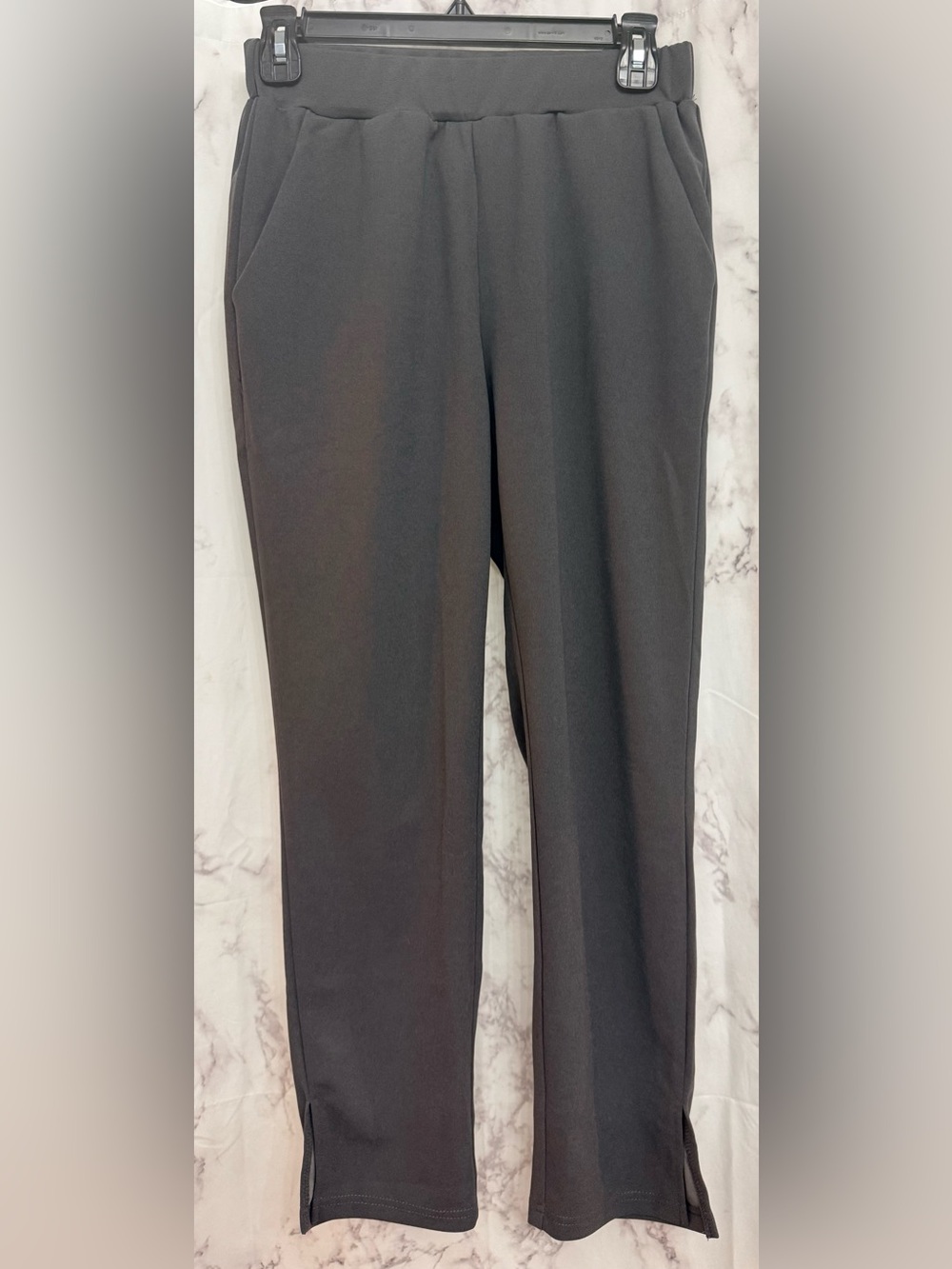 Emery Rose Women’s Charcoal Grey Stretch Pull-On Pants